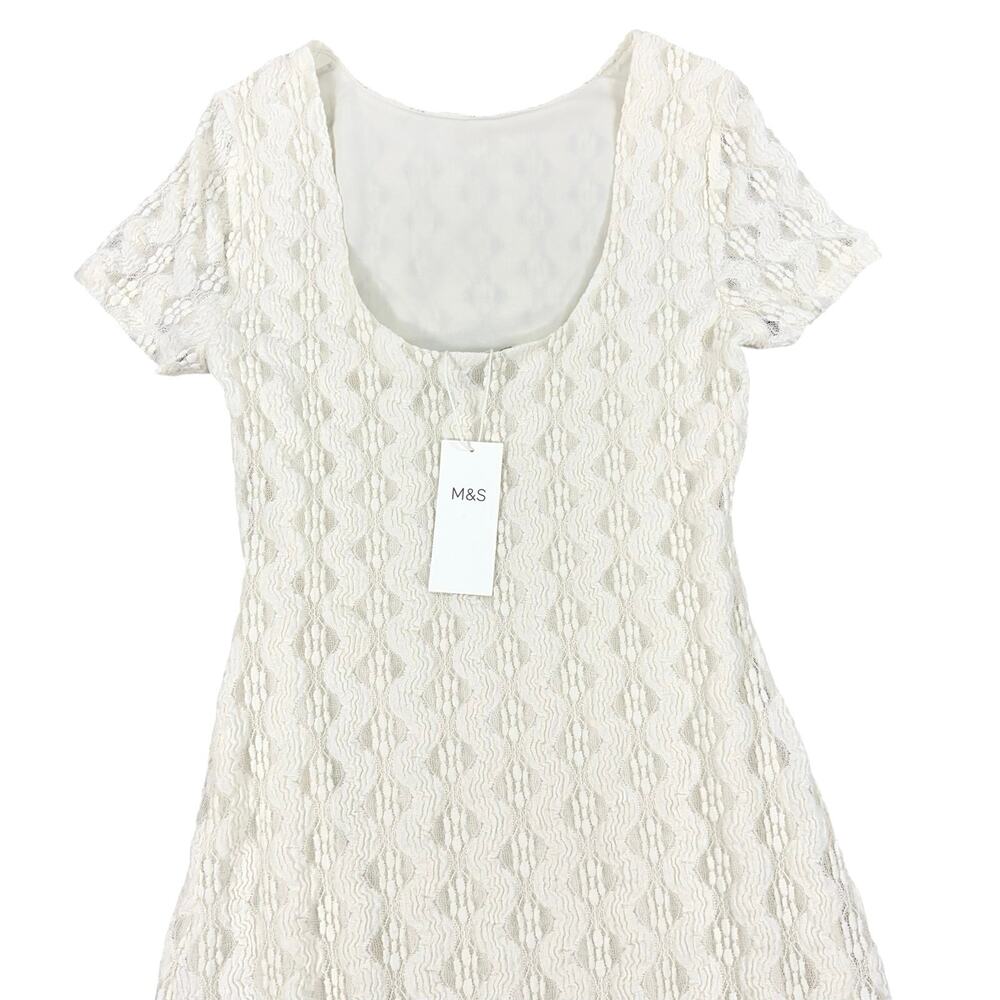 Marks & Spencer M&S Ivory Lace Maxi Dress US 6 NWT Romantic Cottagecore Bridal - Picture 6 of 11